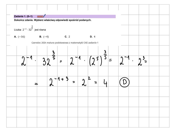 Potęgi zadania maturalne