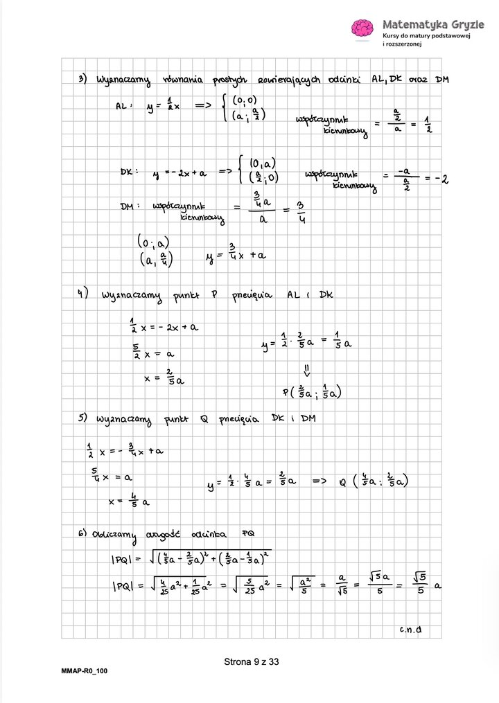 Rozwiązania do arkusza maturalnego z matematyki rozszerzonej Maj 2026 - schemat rozwiązania zadania otwartego.
