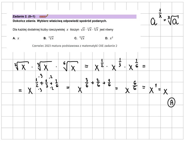 Potęgi i pierwiastki zadania maturalne