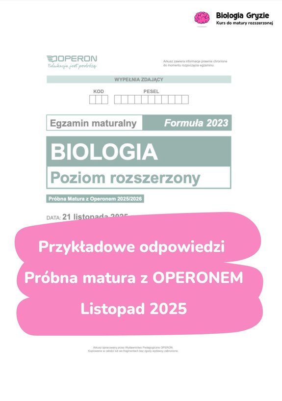 Dokument: Egzamin Maturalny BIOLOGIA Formuła 2023 Poziom rozszerzony.