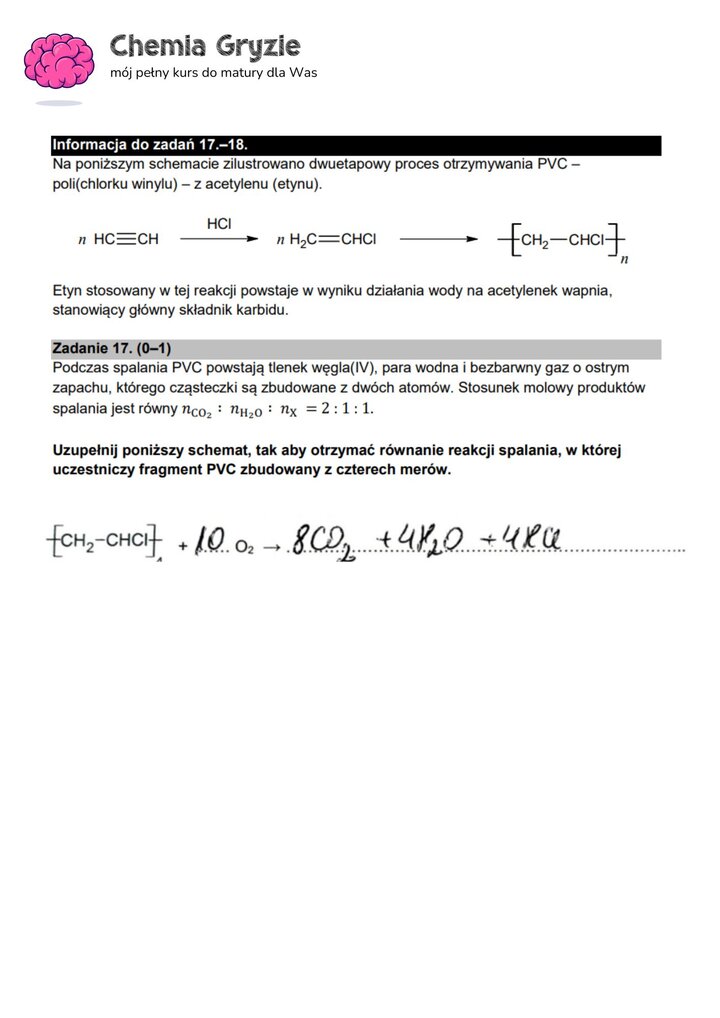 zadanie 17 matura CKE chemia formuła 2015