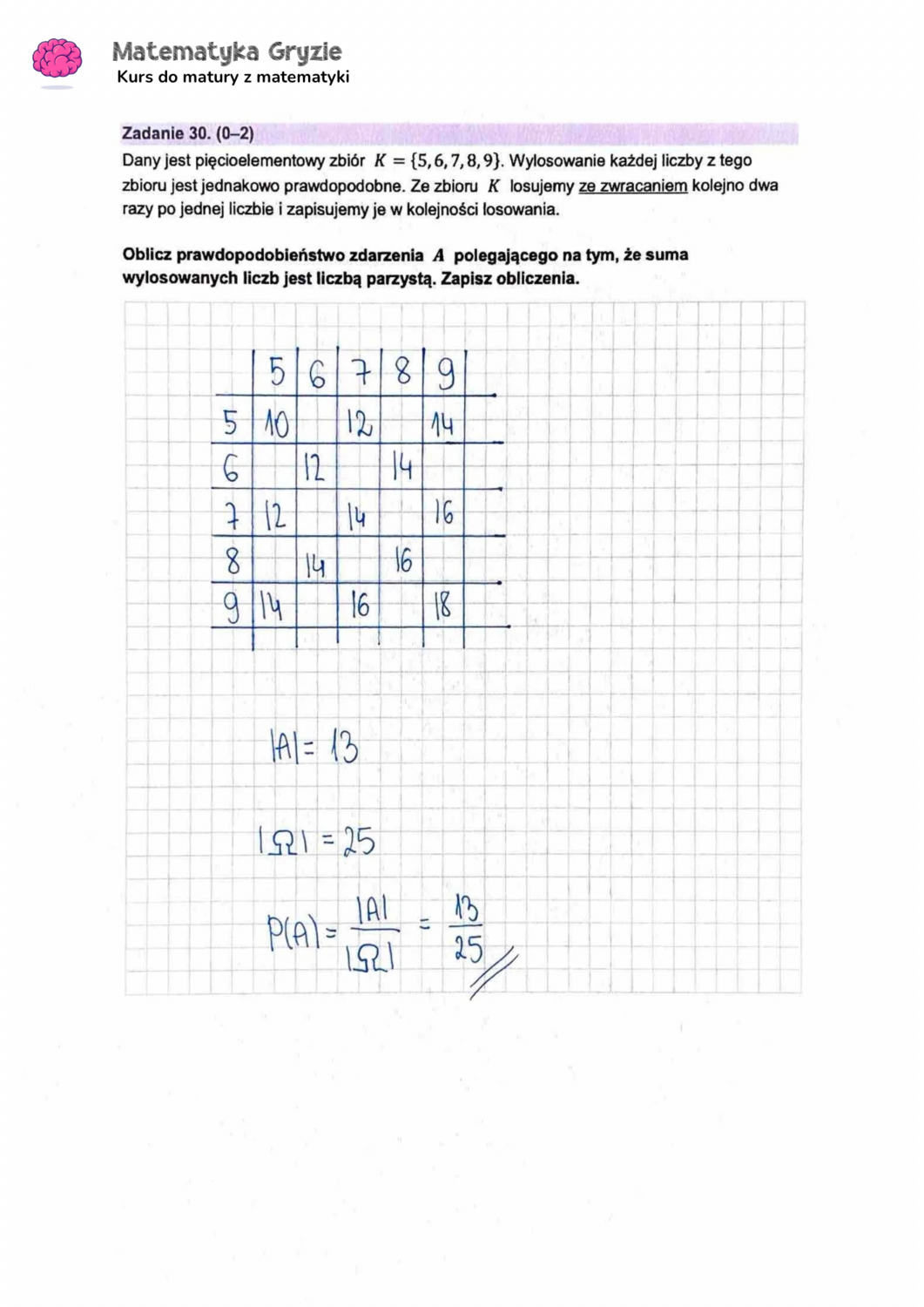 Zadanie 30  matura CKE matematyka