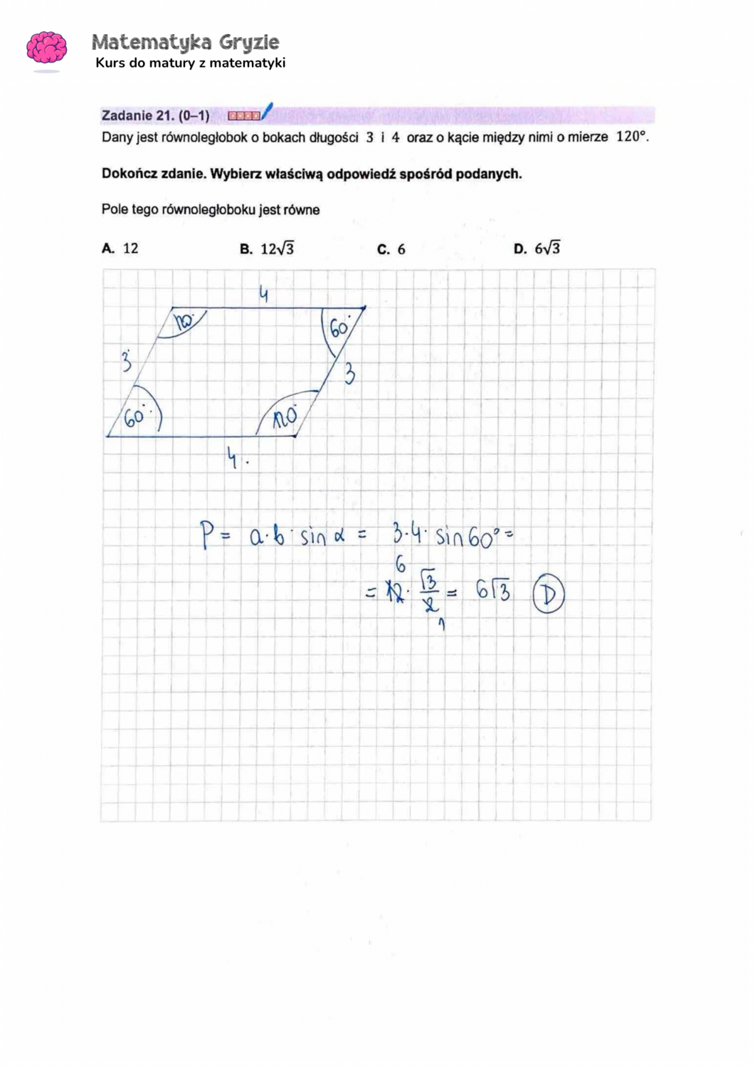 Zadanie 21  matura CKE matematyka