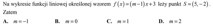 Fragment zadań z pewniakami maturalnymi z matematyki - obliczanie punktów z wykresu funkcji.