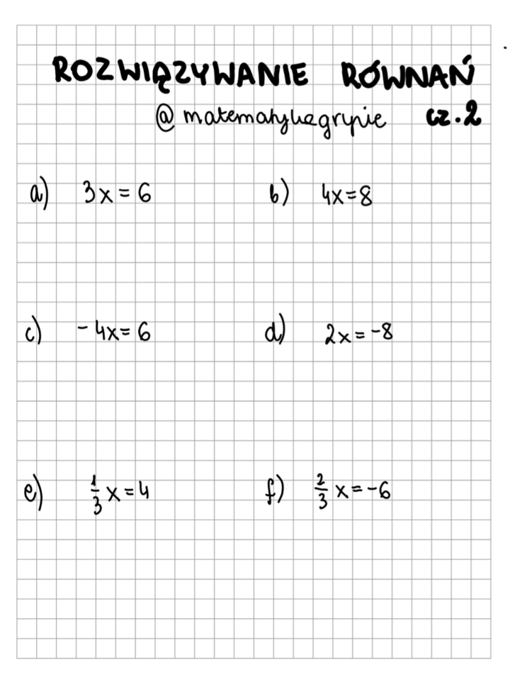 Rozwiązywanie równań cz. 2