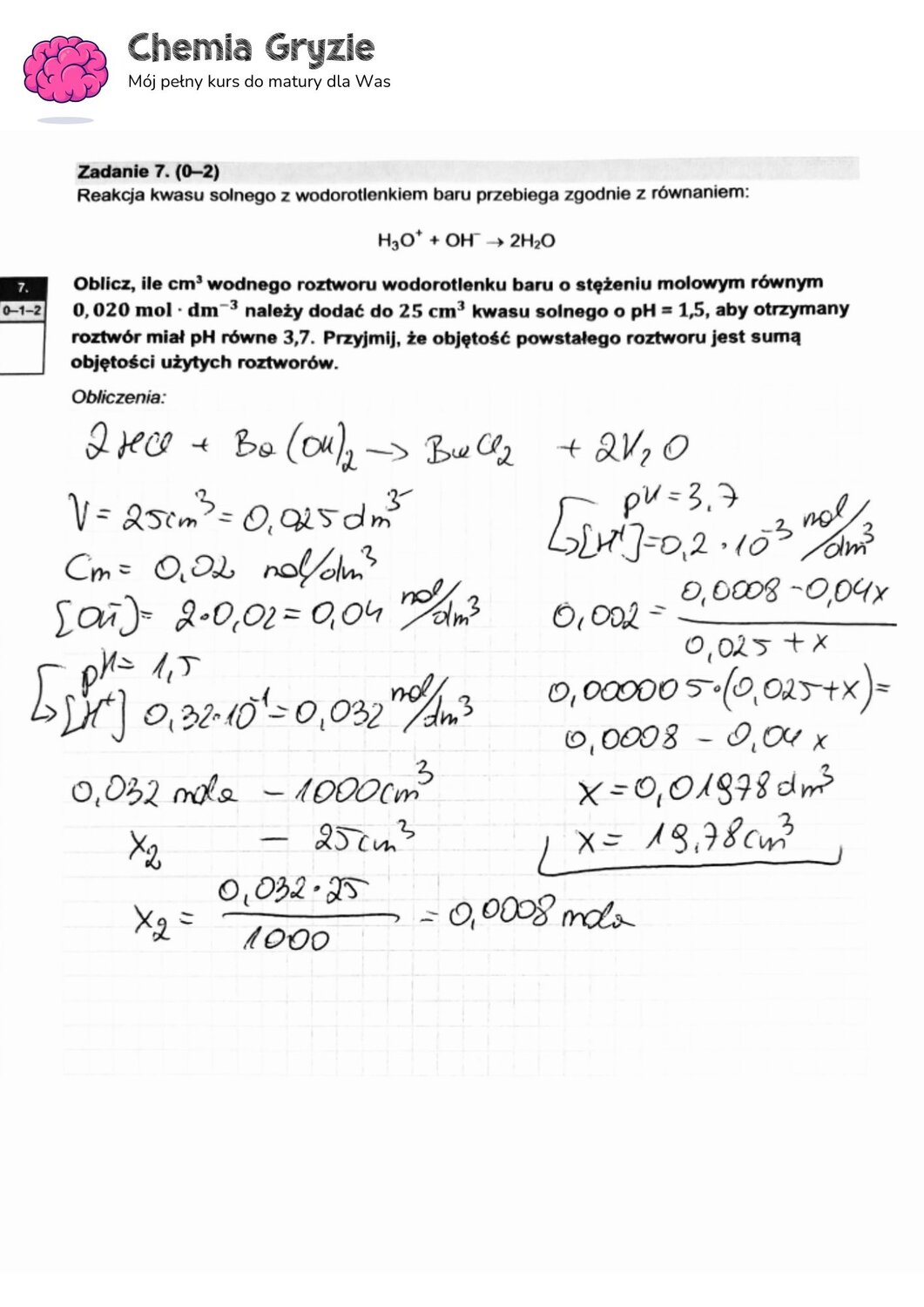 zadanie 7 matura CKE chemia formuła 2015