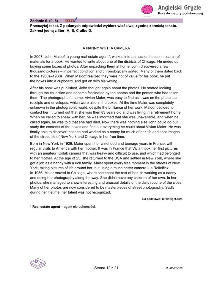 Teksty do zadań na rozumienie tekstu czytanego.
