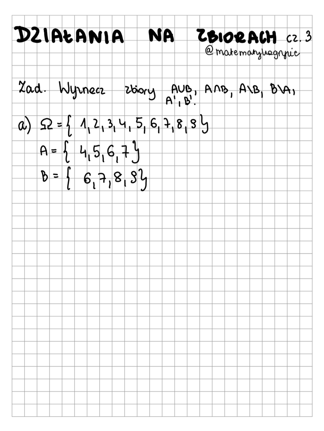 Działania na zbiorach cz. 3
