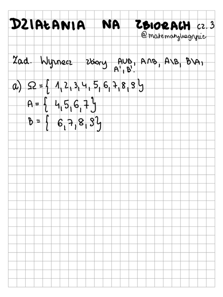 Działania na zbiorach cz. 3