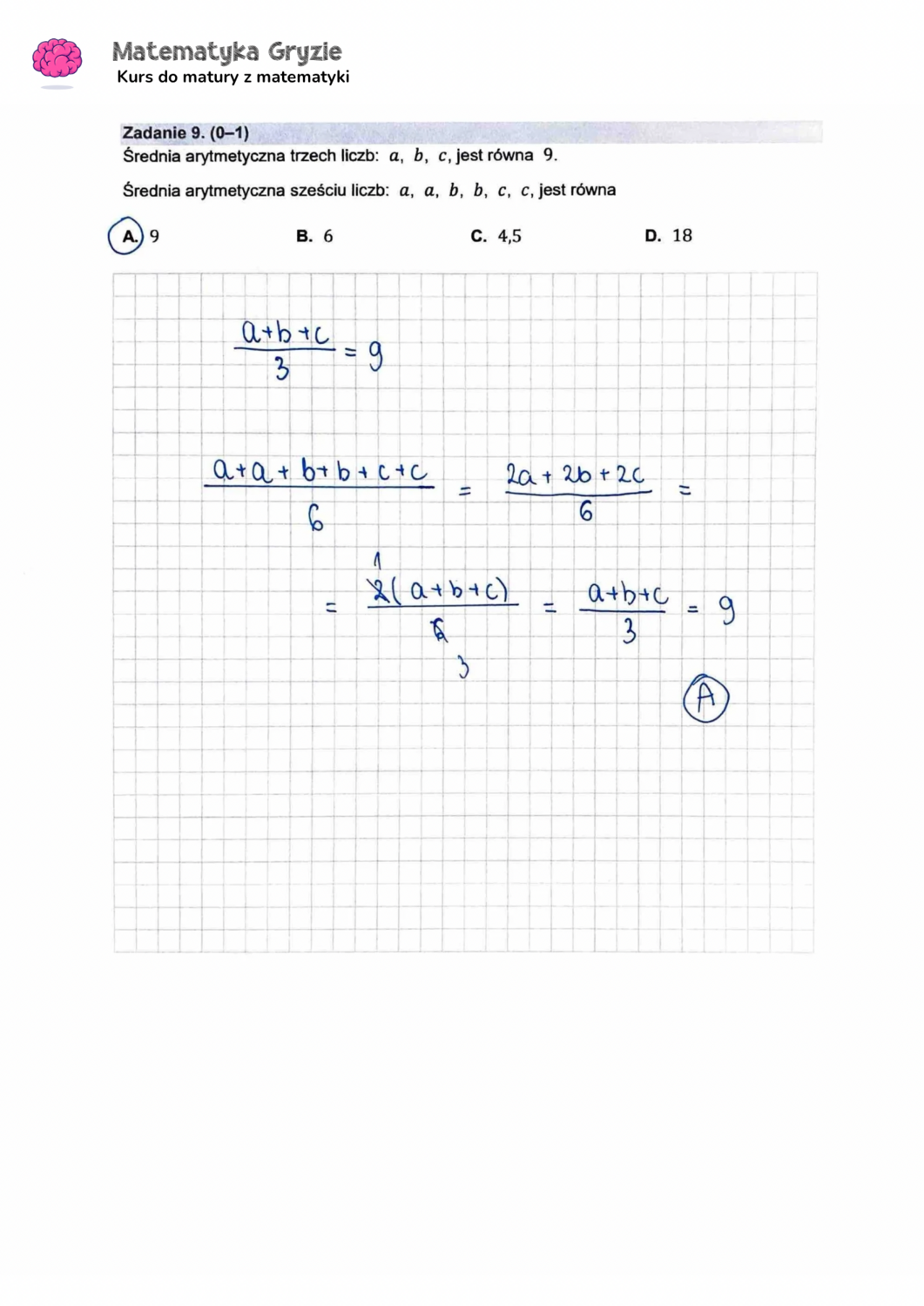 zadanie 9 matura z matematyki CKE formuła 2015