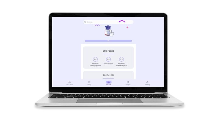 Pokazowe strony kursu z aplikacji do nauki matematyki.