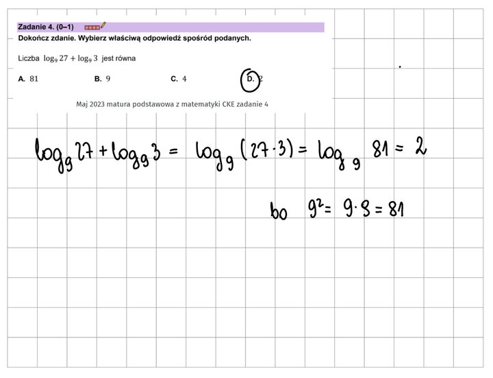 Logarytmy zadania maturalne