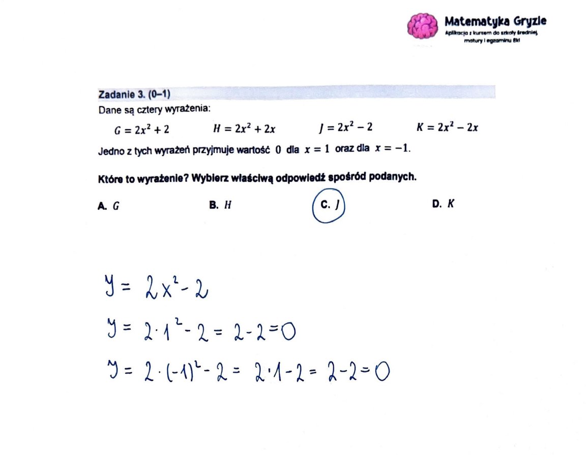 zadanie 3 Egzamin ósmoklasisty z matematyki 2023