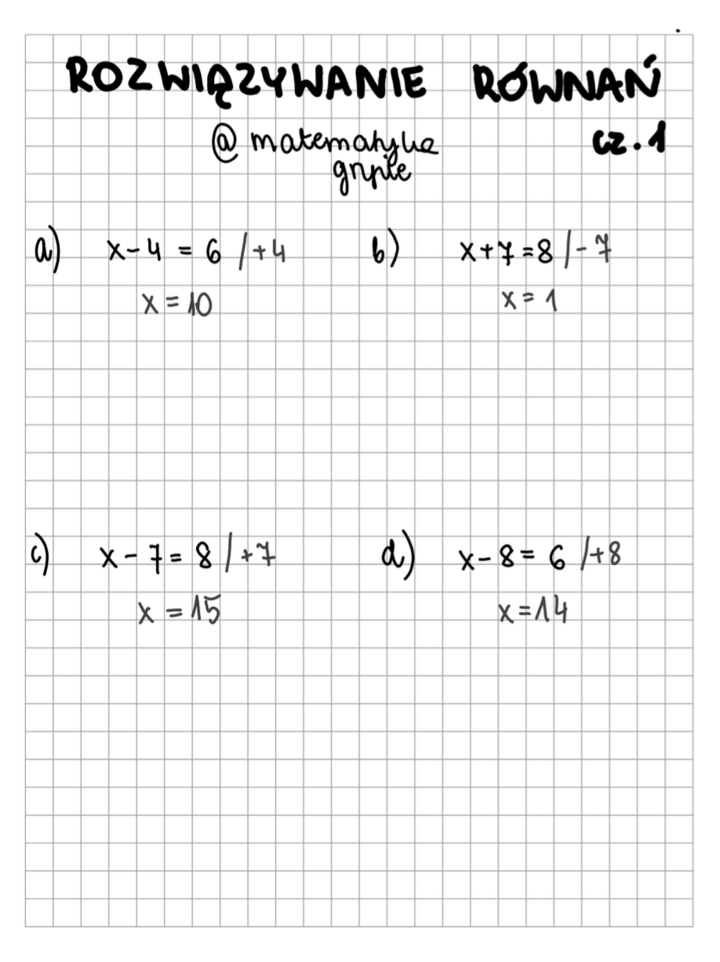Rozwiązywanie równań cz. 1
