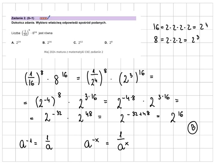 Potęgi i pierwiastki zadania maturalne