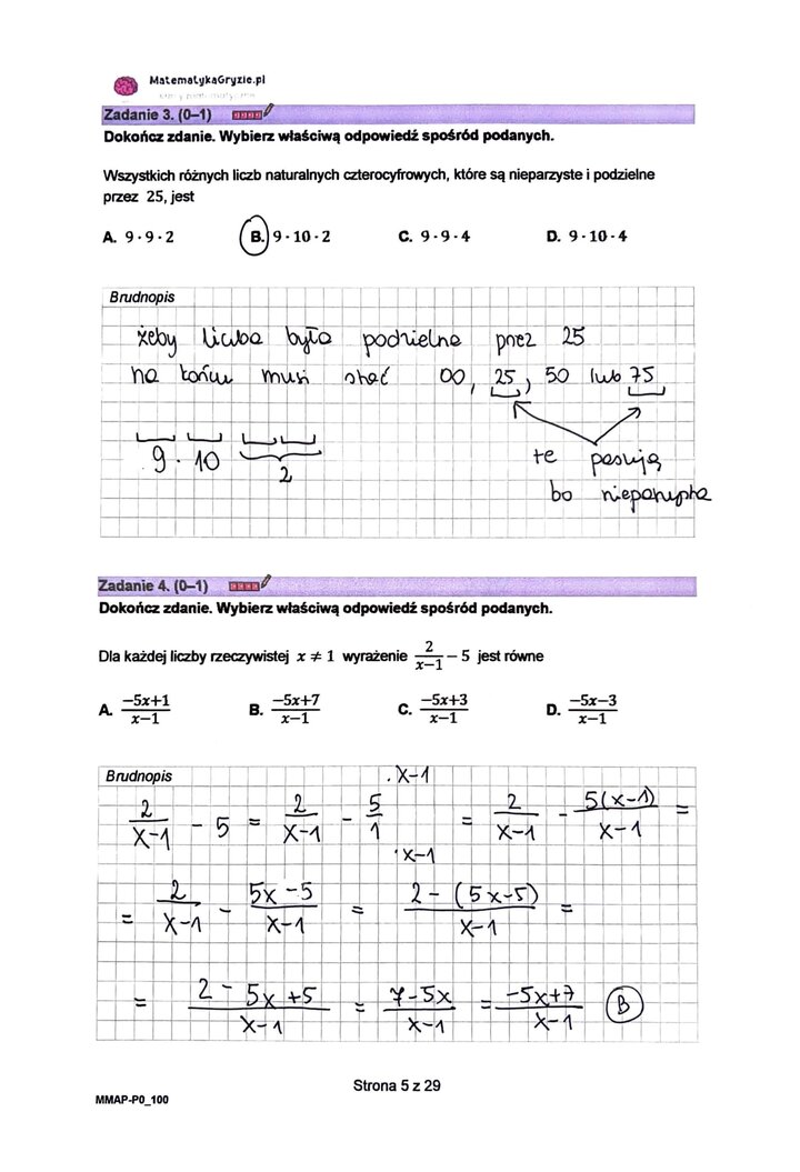zadanie 3 i 4, matura próbna wrzesień 2022