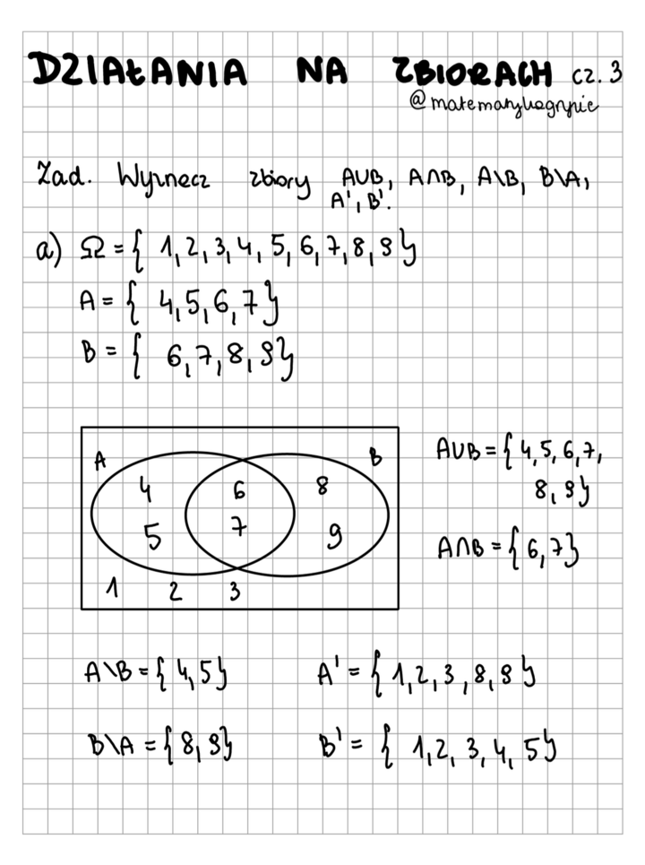 Działania na zbiorach cz. 3