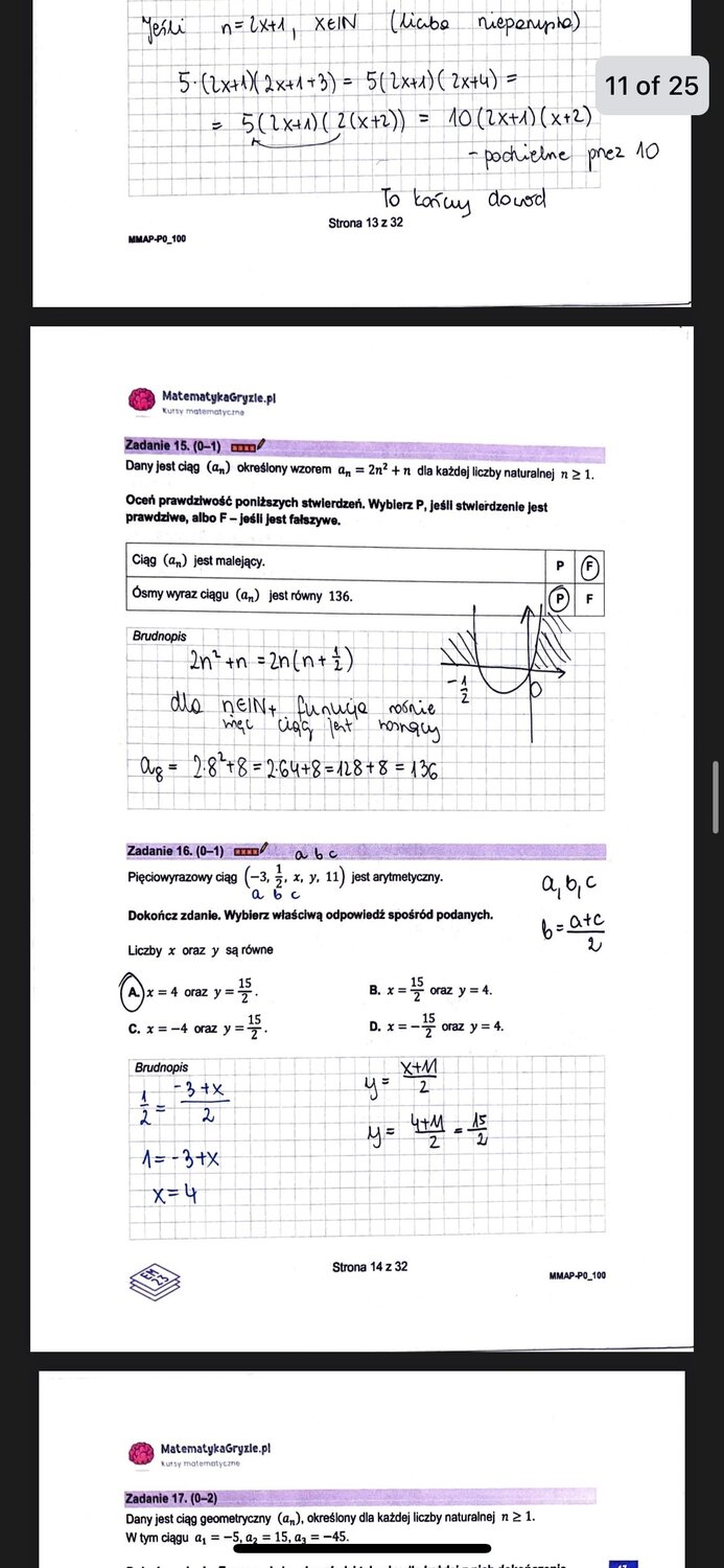 Zadanie 15 i 16, matura próbna z matematyki podstawowej Grudzień 2022