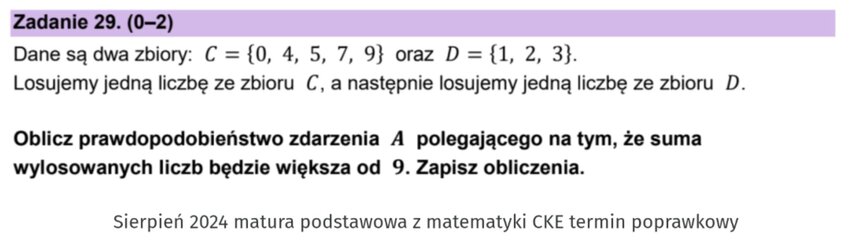 Prawdopodobieństwo - zadania maturalne