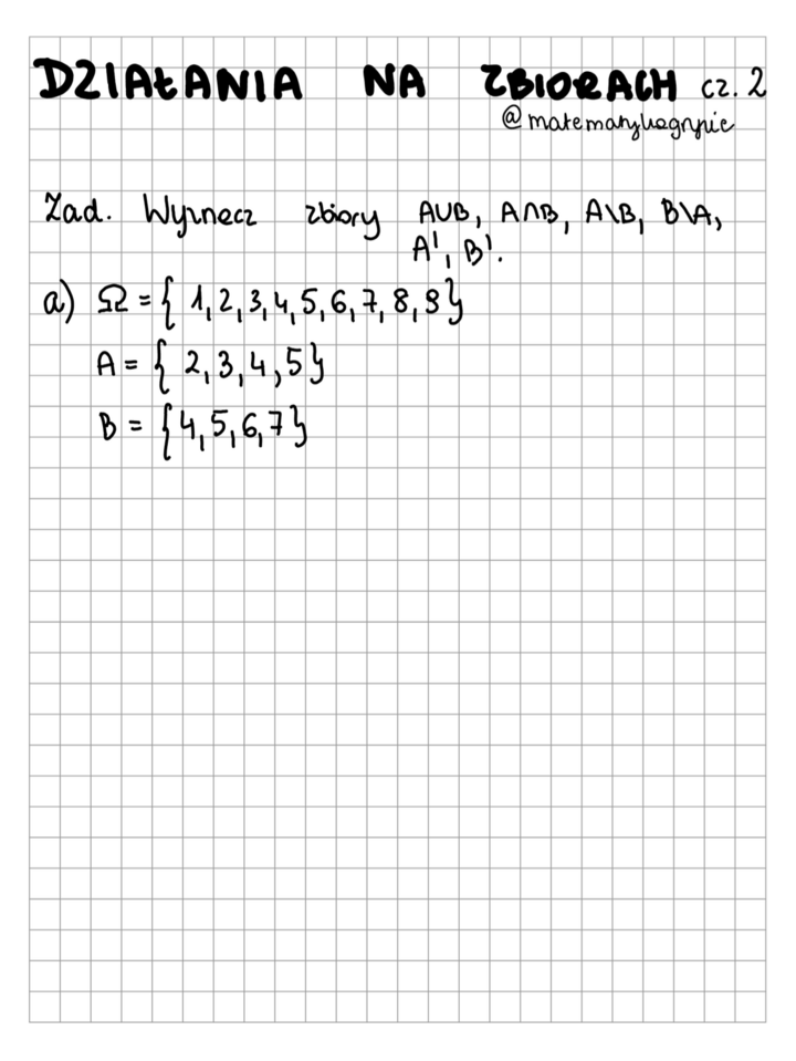 Działania na zbiorach cz. 2
