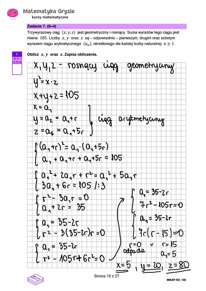 zadanie 7 matura rozszerzona CKE matematyka