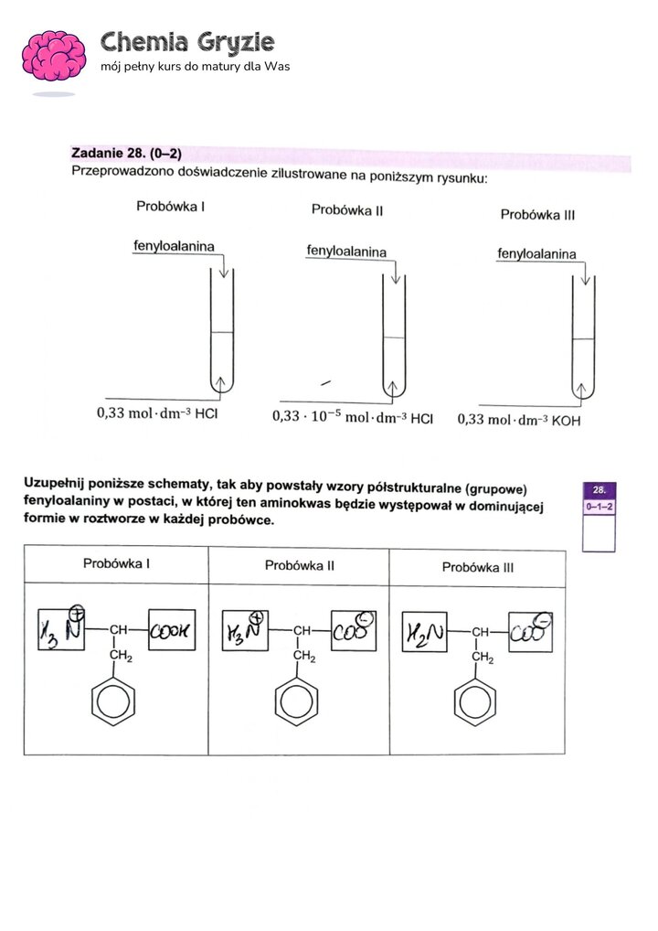 zadanie 28 matura CKE chemia