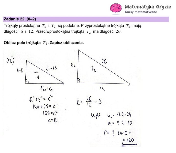 Fragment arkusza maturalnego z matematyki – zadania zamknięte z planimetrii