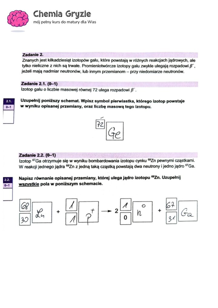 zadanie 2 matura CKE chemia