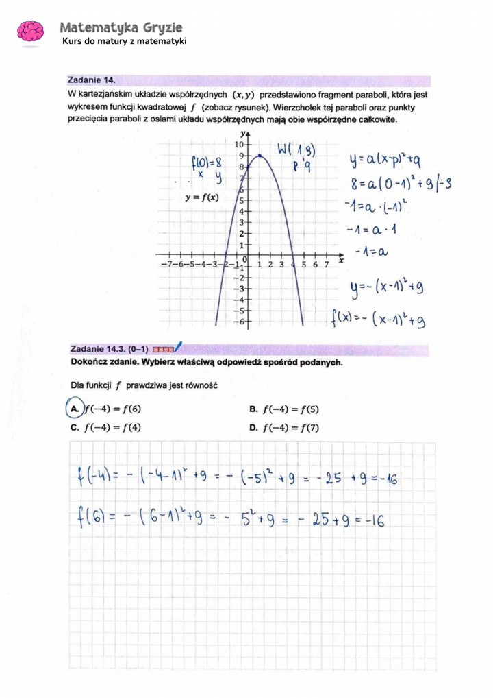 Zadanie 14.3  matura CKE matematyka