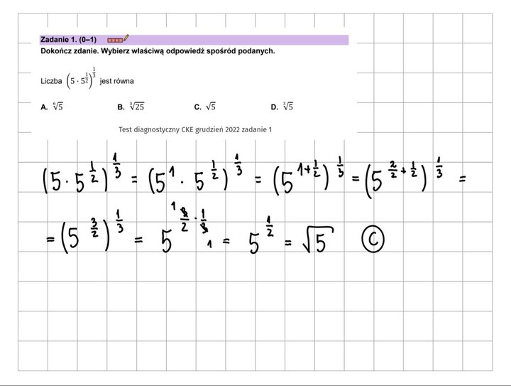 Potęgi zadania maturalne