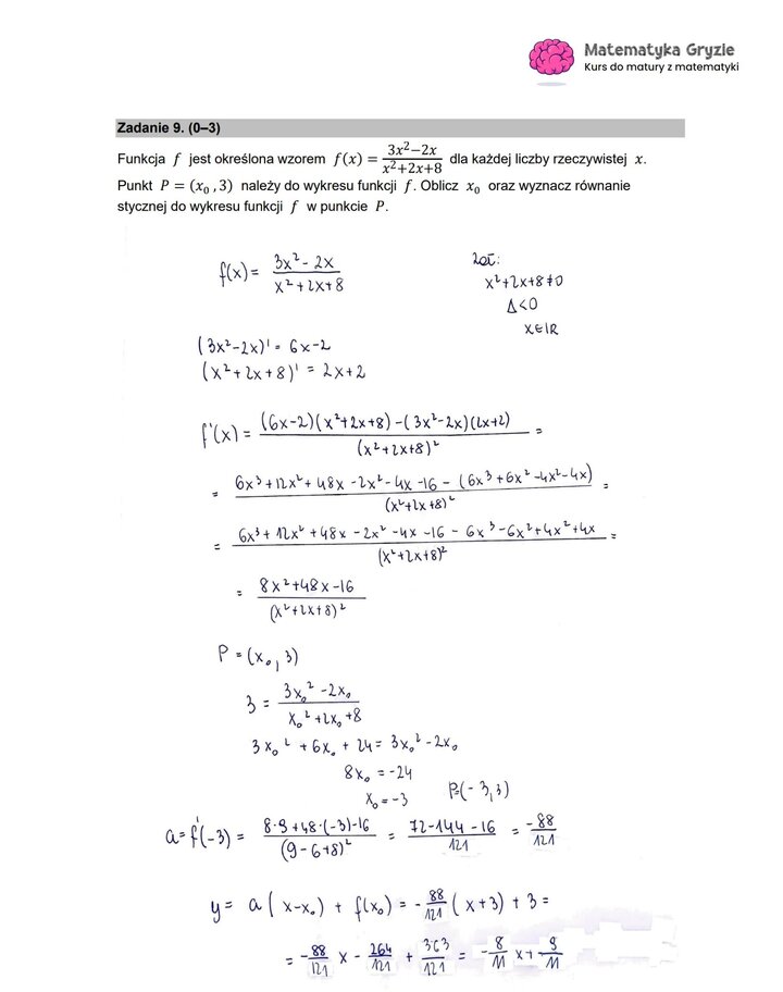 Stara matura zadanie 9