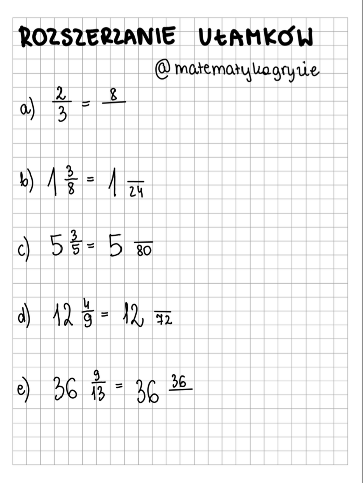 Rozszerzanie ułamków