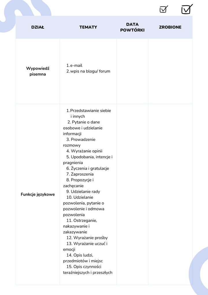 Planer nauki do egzaminu ósmoklasisty z języka angielskiego 2025