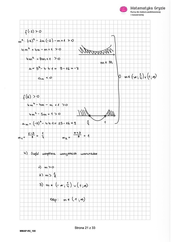 Rozwiązania do arkusza maturalnego z matematyki rozszerzonej Maj 2026 - schemat rozwiązania zadania otwartego.