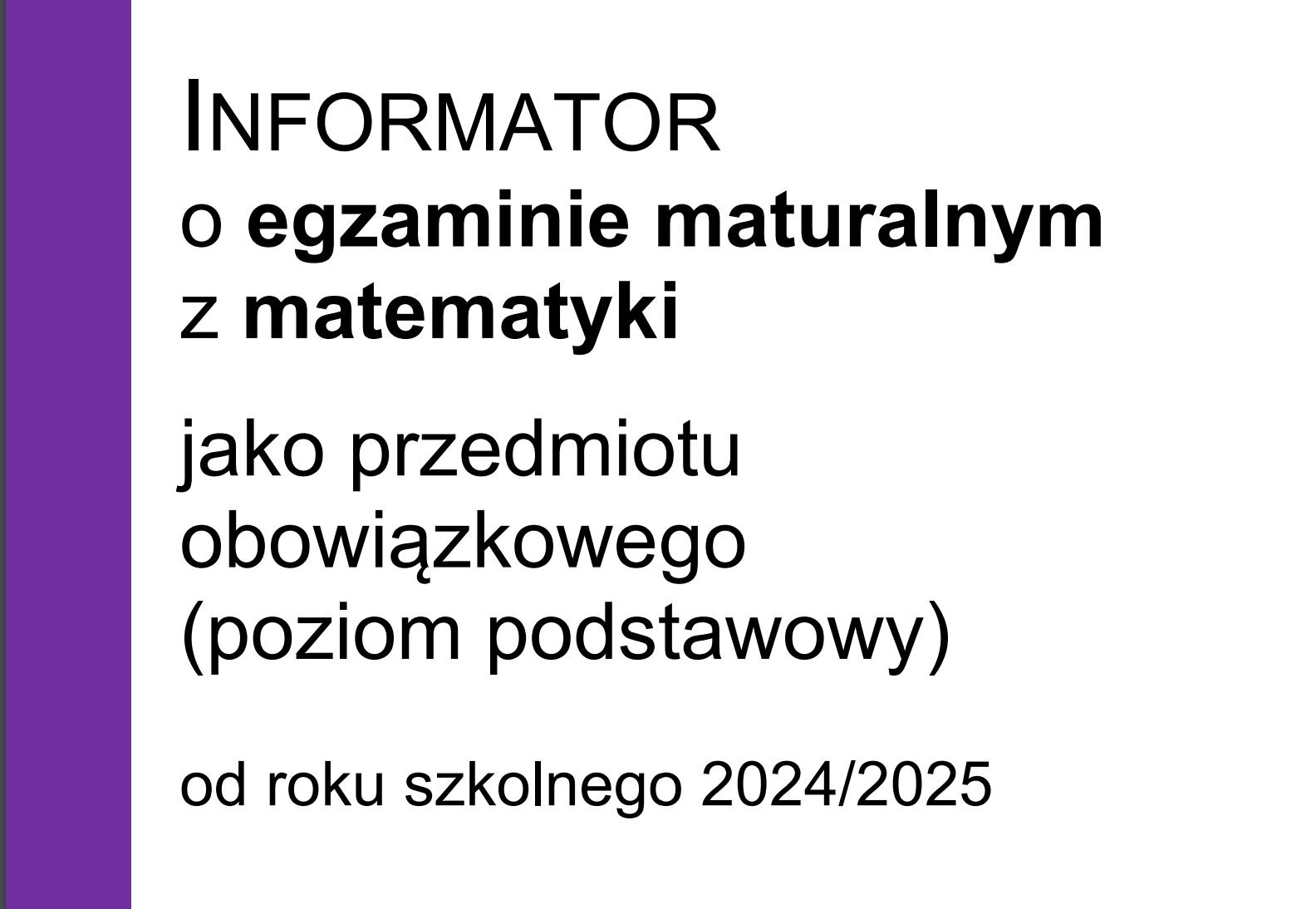 Informator maturalny od 2024/2025 matematyka podstawowa i rozszerzona