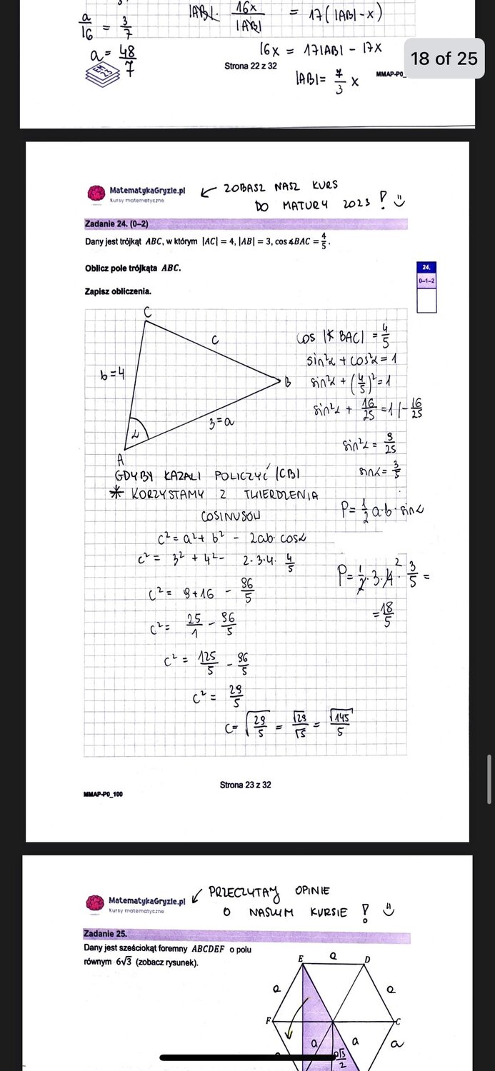 Zadanie 24, matura próbna z matematyki podstawowej Grudzień 2022