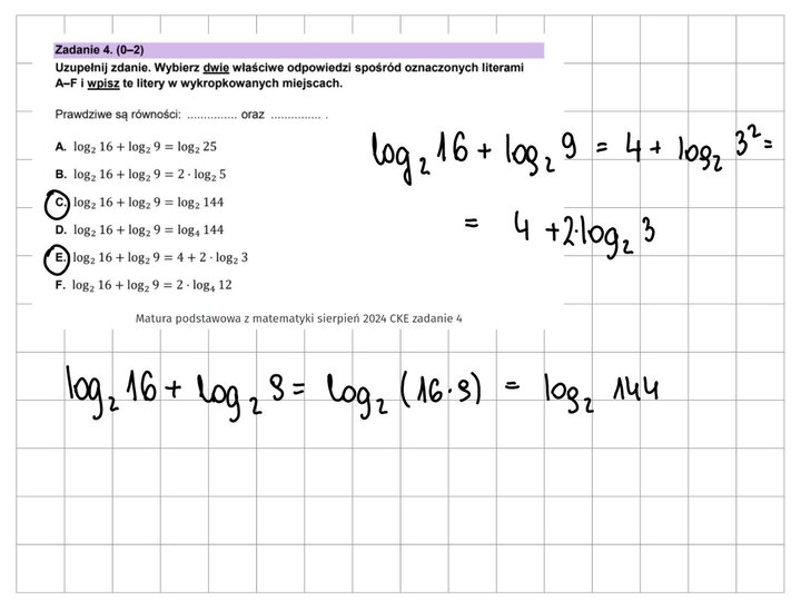 Logarytmy zadania maturalne
