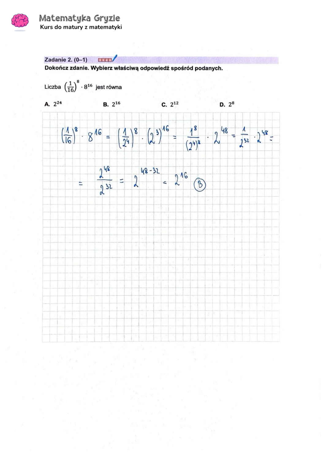 Zadanie 2 matura CKE matematyka