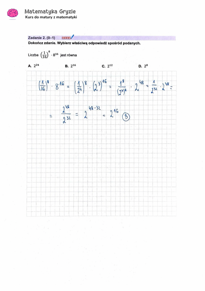 Zadanie 2 matura CKE matematyka