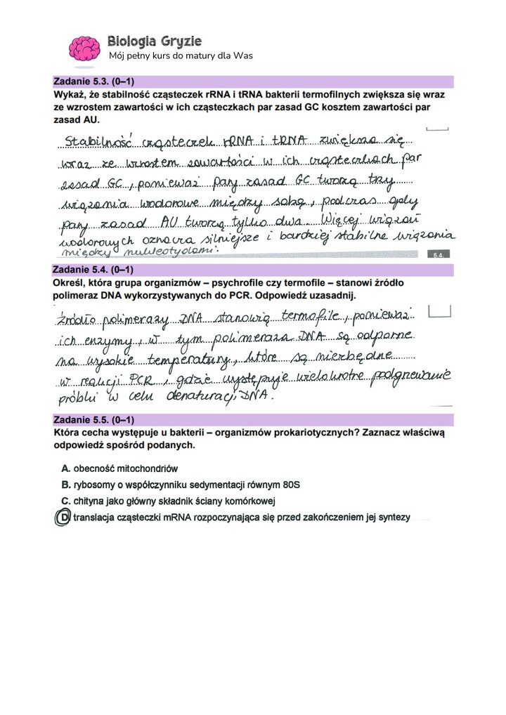 zadanie 5 matura CKE biologia
