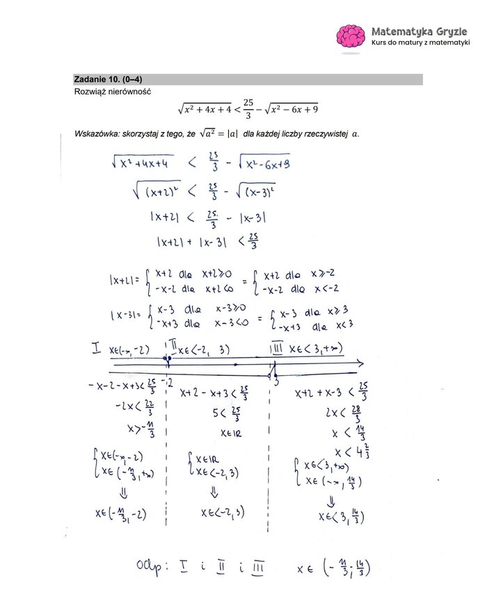 Stara matura zadanie 10