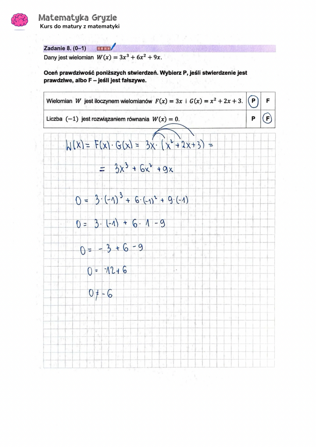 Zadanie 8  matura CKE matematyka