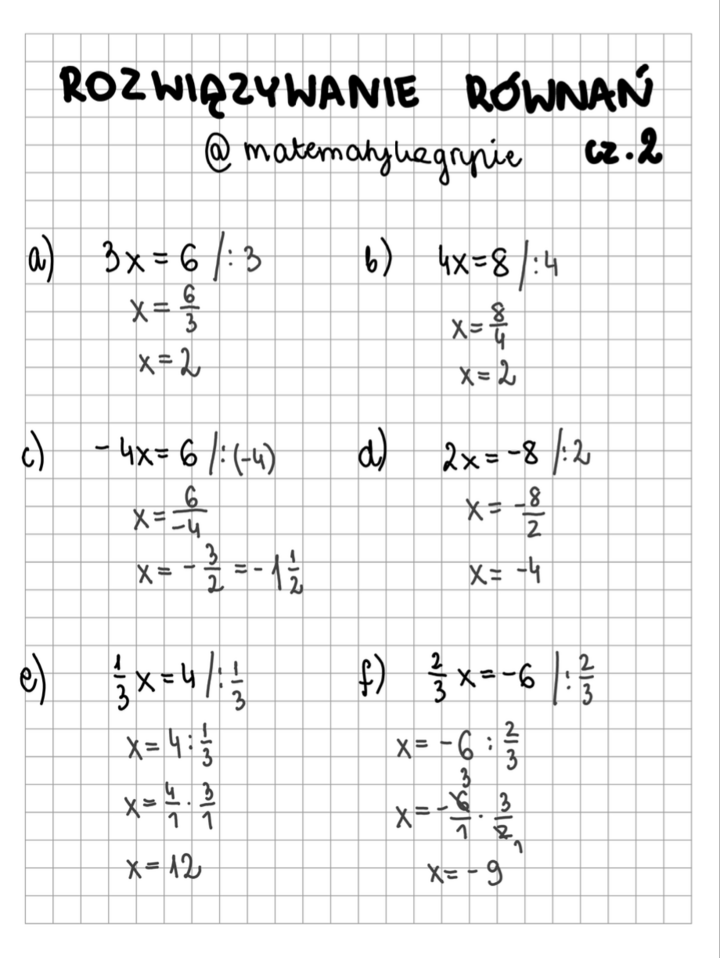 Rozwiązywanie równań cz. 2