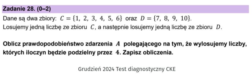Prawdopodobieństwo - zadania maturalne