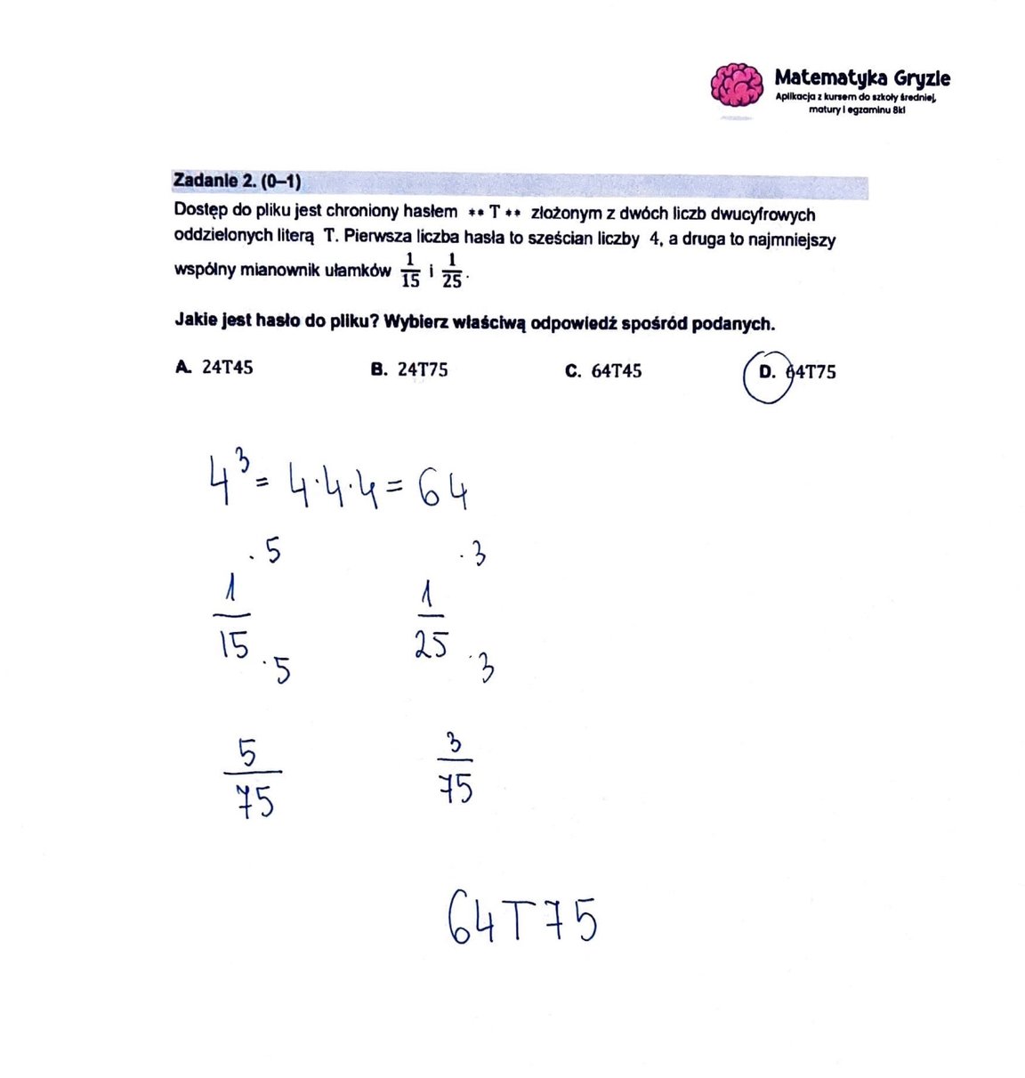 zadanie 2 Egzamin ósmoklasisty z matematyki 2023