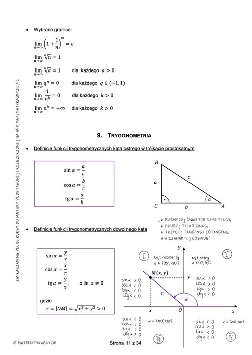 Tablice do nowej matury z dopisanymi wzorami cz.3, tablice maturalne