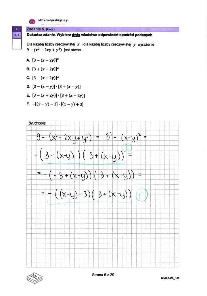 zadanie 5, matura próbna wrzesień 2022