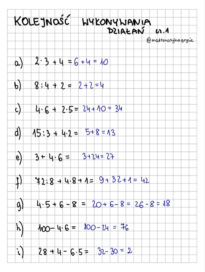 Kolejność wykonywania działań cz. 1