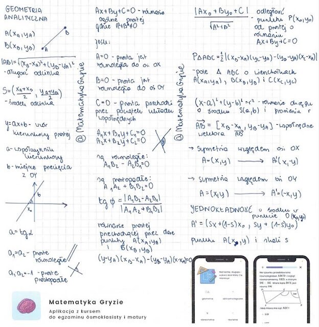notatki do matury z matematyki - geometria analityczna