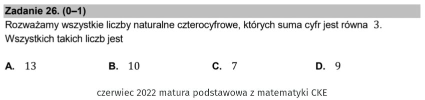 Kombinatoryka - zadania maturalne